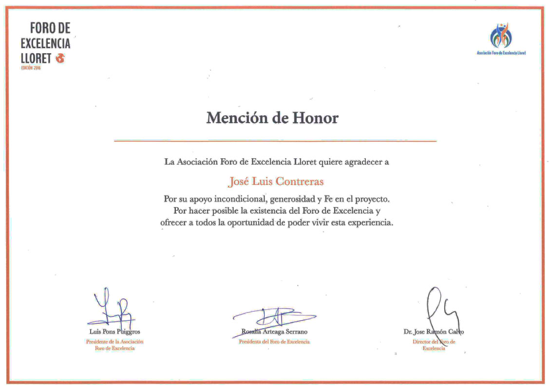 Mención de Honor Foro Excelencia 2016